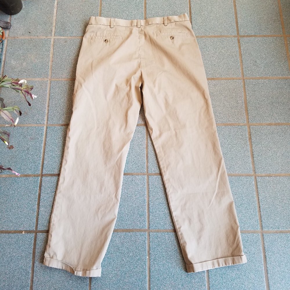 George Men's Pleated Tan Pants Khakis 36 x 32 - Picture 6 of 6